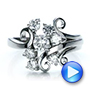 14k White Gold Custom Diamond Ring - Video -  100841 - Thumbnail