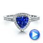 14k White Gold Custom Tanzanite And Diamond Ring - Video -  100842 - Thumbnail