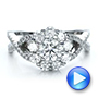 14k White Gold Custom Diamond Halo Engagement Ring - Video -  100874 - Thumbnail