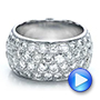  Platinum Custom Pave Diamond Wedding Ring - Video -  100875 - Thumbnail