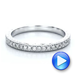 Hand Engraved Diamond Wedding Band - Kirk Kara - Video -  100878 - Thumbnail