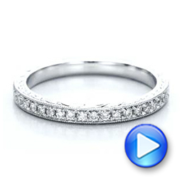 Hand Engraved Diamond Wedding Band - Kirk Kara - Video -  100878 - Thumbnail