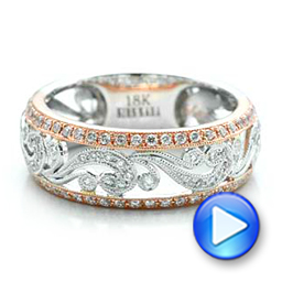 Two-tone Filigree And Diamond Women's Band - Kirk Kara - Video -  100879 - Thumbnail