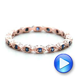 18k Rose Gold 18k Rose Gold Custom Blue Sapphire Wedding Band - Video -  100884 - Thumbnail