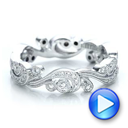 Filigree And Diamond Eternity Wedding Band - Kirk Kara - Video -  100891 - Thumbnail