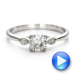 Estate Three Stone Diamond Engagement Ring - Video -  100897 - Thumbnail
