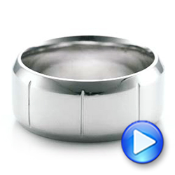 18k White Gold 18k White Gold Custom Men's Contemporary Band - Video -  100959 - Thumbnail