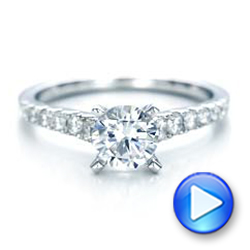 14k White Gold 14k White Gold Classic Tapered Diamond Engagement Ring - Video -  101022 - Thumbnail