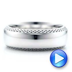  Platinum Platinum Men's Engraved Wedding Band - Video -  101038 - Thumbnail