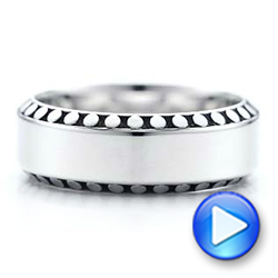Men's Engraved Wedding Band - Video -  101040 - Thumbnail