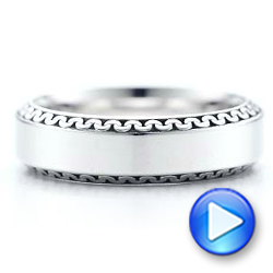 Men's Engraved Wedding Band - Video -  101041 - Thumbnail