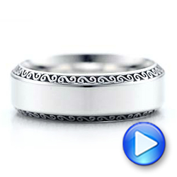 Men's Engraved Wedding Band - Video -  101043 - Thumbnail