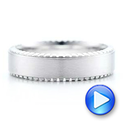 14k White Gold Men's Wedding Band - Video -  101044 - Thumbnail