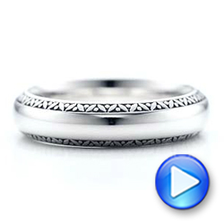 Men's Engraved Wedding Band - Video -  101048 - Thumbnail