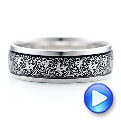 Men's Engraved Wedding Band - Video -  101049 - Thumbnail