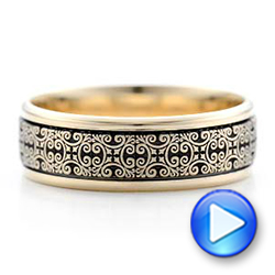 Men's Engraved Wedding Band - Video -  101051 - Thumbnail