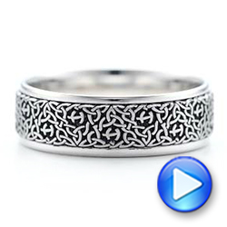 Men's Engraved Wedding Band - Video -  101052 - Thumbnail