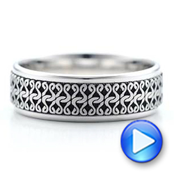 Men's Engraved Wedding Band - Video -  101057 - Thumbnail