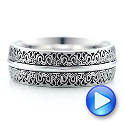 Women's Engraved Wedding Band - Video -  101059 - Thumbnail