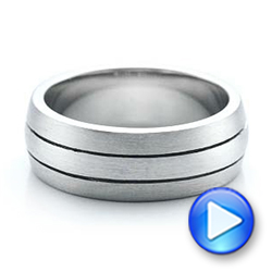  18K Gold And Platinum 18K Gold And Platinum Custom Men's and Brushed Band - Video -  101071 - Thumbnail