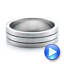  18K Gold And 14k White Gold 18K Gold And 14k White Gold Custom Men's and Brushed Band - Video -  101072 - Thumbnail