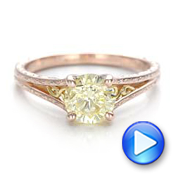 18k Rose Gold And 18K Gold 18k Rose Gold And 18K Gold Custom Champagne Diamond Engagement Ring - Video -  101103 - Thumbnail