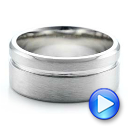 14k White Gold 14k White Gold Custom Men's Brushed Band - Video -  101116 - Thumbnail