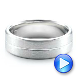 18k White Gold 18k White Gold Custom Men's Brushed Band - Video -  101157 - Thumbnail