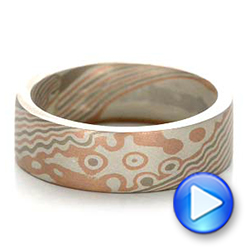 Custom Men's Sandblasted Mokume Wedding Band - Video -  101165 - Thumbnail