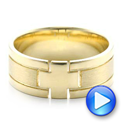 18k Yellow Gold Custom Men's Cross Band - Video -  101168 - Thumbnail