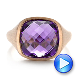 18k Rose Gold 18k Rose Gold Amethyst Ring - Video -  101173 - Thumbnail