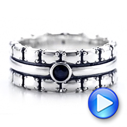 Men's Sterling Silver Brick Band - Video -  101179 - Thumbnail