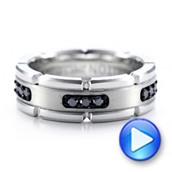 Men's White Tungsten And Silver Band - Video -  101182 - Thumbnail