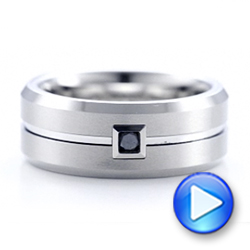 Men's White Tungsten Brushed Finish Band - Video -  101187 - Thumbnail