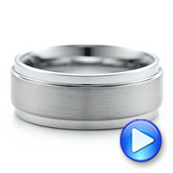 Men's Brushed Finish Tungsten Band - Video -  101192 - Thumbnail