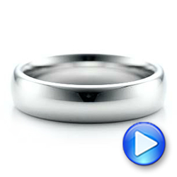 Men's Polished Domed White Tungsten Band - Video -  101193 - Thumbnail