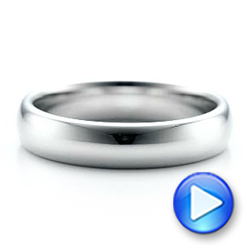 Men's Polished Domed White Tungsten Band - Video -  101194 - Thumbnail