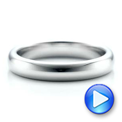 4mm White Tungsten Carbide Bright Polish Domed Comfort Fit Band - Video -  101195 - Thumbnail