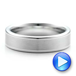 Men's Satin Finish White Tungsten Band - Video -  101196 - Thumbnail