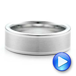 Men's Satin Finish White Tungsten Band - Video -  101197 - Thumbnail