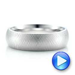 Men's Florentine Finish White Tungsten Band - Video -  101201 - Thumbnail