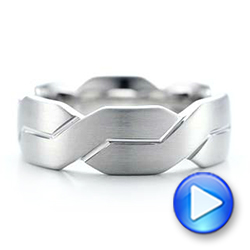 14k White Gold Men's Woven Band - Video -  101205 - Thumbnail