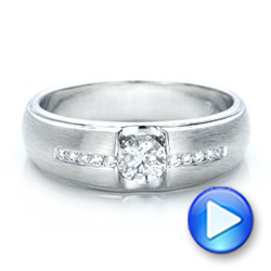  Platinum Platinum Custom Men's Tension Set Diamond Wedding Band - Video -  101220 - Thumbnail