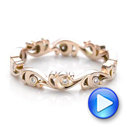 14k Rose Gold Custom Organic Diamond Eternity Band - Video -  101221 - Thumbnail