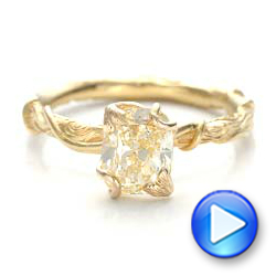 14k Yellow Gold 14k Yellow Gold Custom Yellow Diamond And Organic Vine Engagement Ring - Video -  101228 - Thumbnail