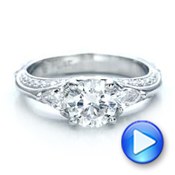 14k White Gold 14k White Gold Custom Diamond Engagement Ring - Video -  101229 - Thumbnail