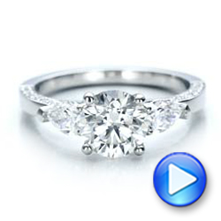 18k White Gold 18k White Gold Custom Diamond Engagement Ring - Video -  101230 - Thumbnail