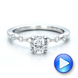  Platinum Platinum Custom Diamond And Peridot Engagement Ring - Video -  101237 - Thumbnail