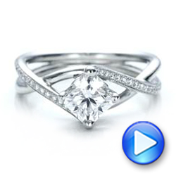 14k White Gold 14k White Gold Custom Split Shank Diamond Engagement Ring - Video -  101239 - Thumbnail