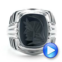  Platinum Platinum Custom Men's Signet Ring - Video -  101267 - Thumbnail